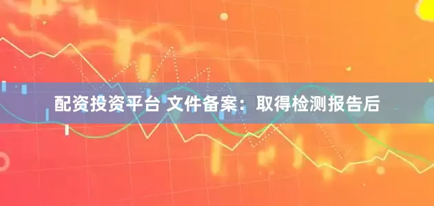 配资投资平台 文件备案：取得检测报告后